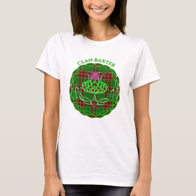 Baxter Scottish Tartan Celtic Thistle T-Shirt (Front)