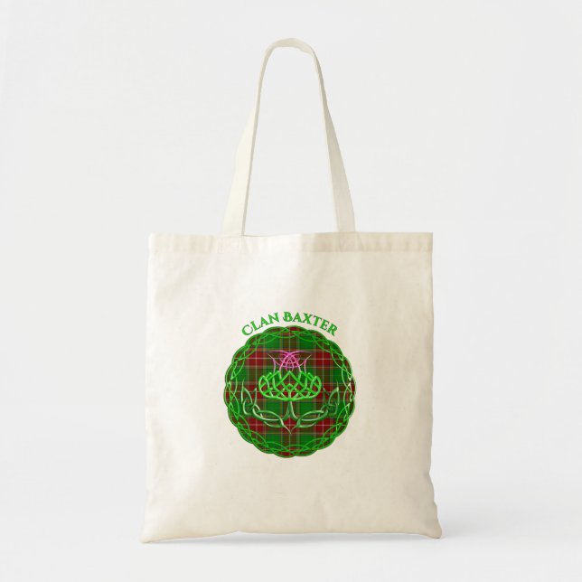 Baxter Scottish Tartan Celtic Thistle Tote Bag (Front)
