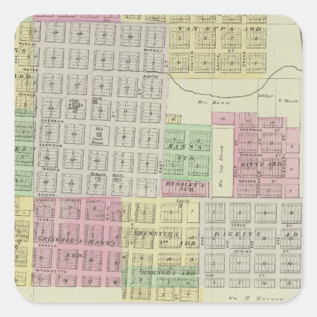 Baxter Springs, Cherokee County, Kansas Square Sticker (Front)