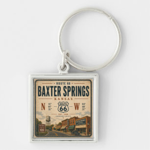 Baxter Springs Kansas Route 66 Tribute Key Ring