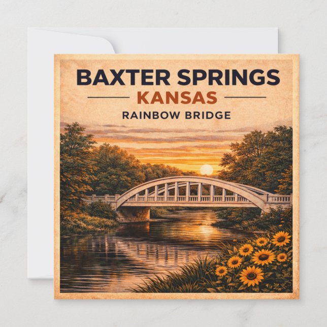 Baxter Springs Rainbow Bridge Stationery Design (Front)