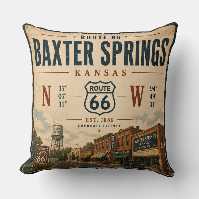 Baxter Springs Route 66 Living Accent Cushion (Front)
