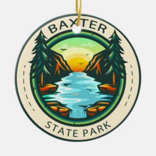 Baxter State Park Maine Badge Ceramic Tree Decoration