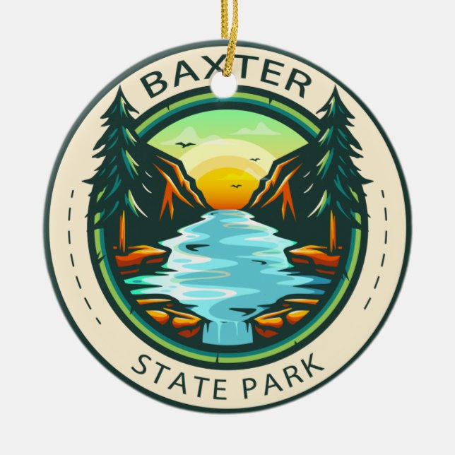 Baxter State Park Maine Badge Ceramic Tree Decoration (Front)