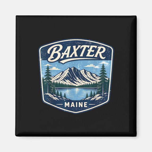 Baxter state park maine mountain hiking camping magnet (Front)