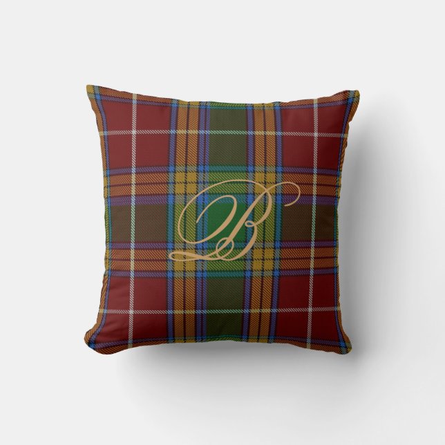Baxter Tartan Monogram Pillow (Front)