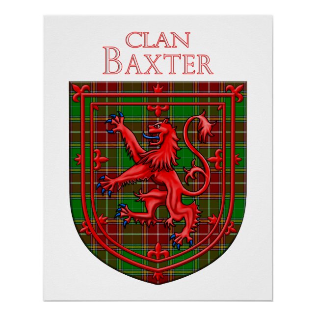 Baxter Tartan Scottish Plaid Lion Rampant Poster (Front)