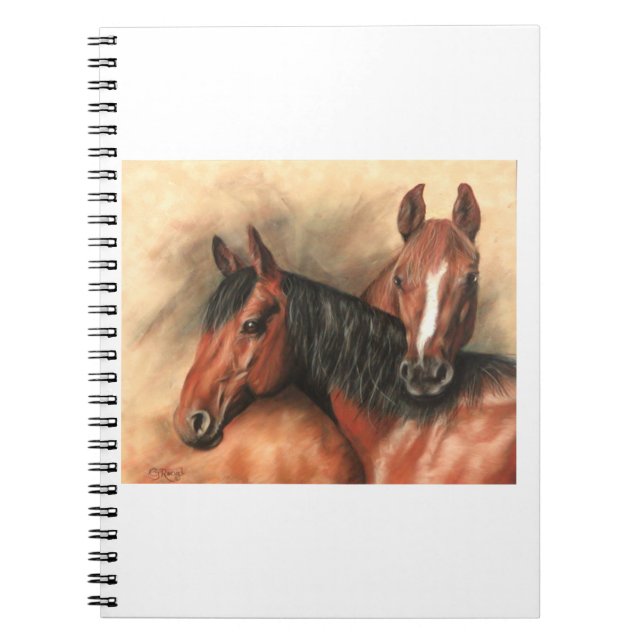 Bay and chestnut horses notebook (Front)