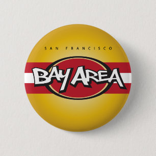 Bay Area Red & Gold Button