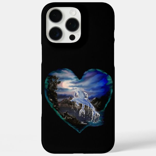 Bay at Night , Dolphin Love Case-Mate iPhone Case (Back)