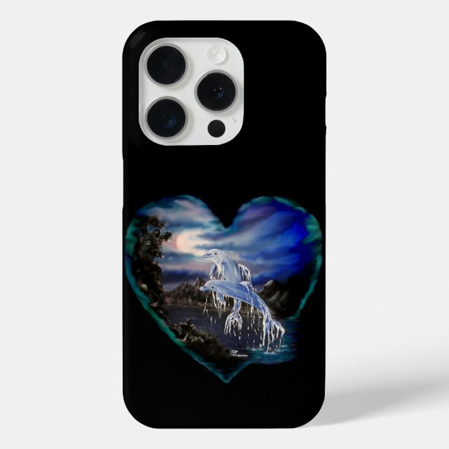 Bay at Night , Dolphin Love Case-Mate iPhone Case (Back)