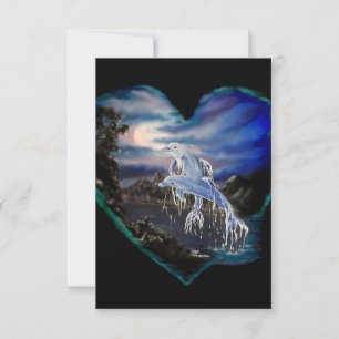 Bay at Night , Dolphin Love RSVP Card