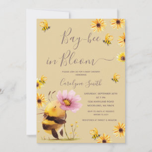 Bay bee in bloom Daisy Flower Baby Shower Invitation