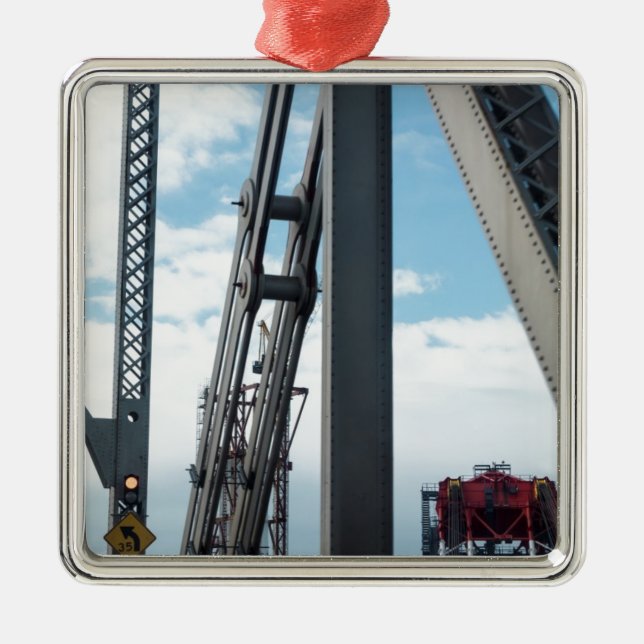 Bay Bridge and Construction Metal Tree Decoration (Front)