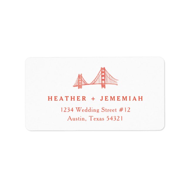 Bay Bridge Wedding Label (Front)