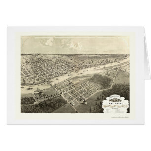 Bay City, MI Panoramic Map - 1867