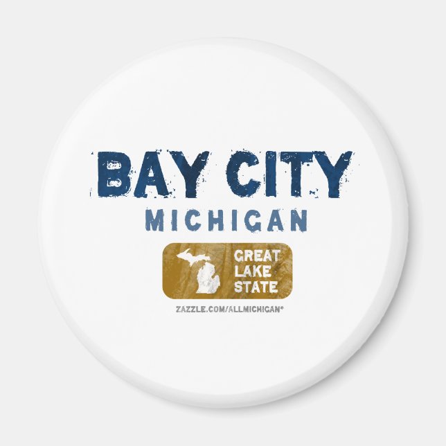 Bay City Michigan Great Lake State Magnet (Front)