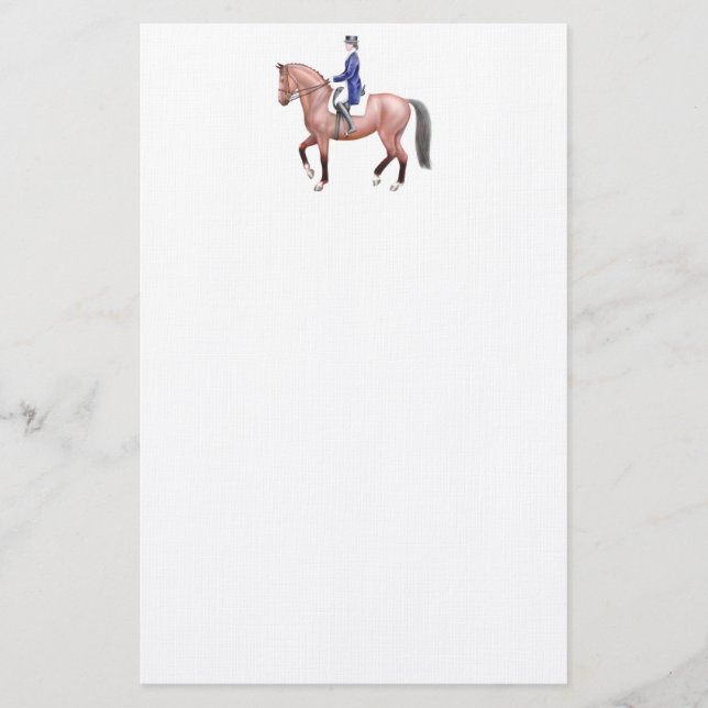 Bay Classical Dressage Horse Stationery (Front)