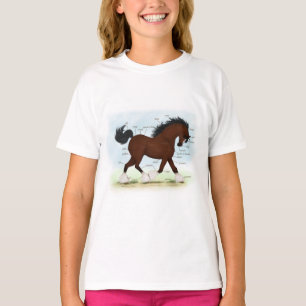 Bay Clydesdale Horse Anatomical Chart Educational T-Shirt