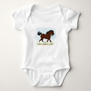 Bay Clydesdale Horse Baby Bodysuit