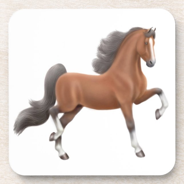 Bay Gaited Horse Cork Coaster (Front)