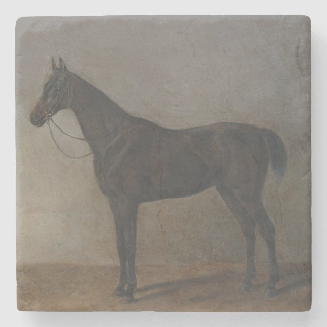 Bay Gelding Horse (by Albrecht Adam) Stone Coaster (Front)
