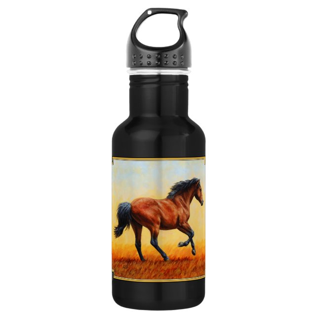 Bay Horse Galloping 532 Ml Water Bottle (Front)