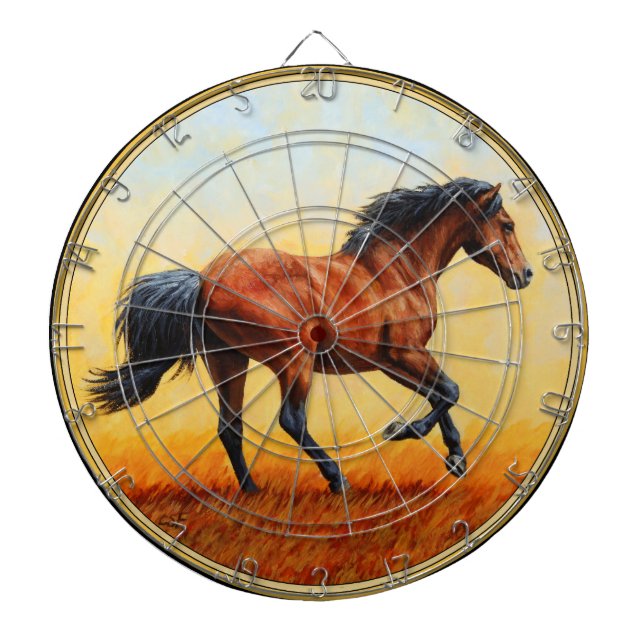 Bay Horse Galloping Dartboard (Front)
