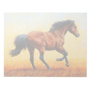 Bay Horse Galloping Notepad