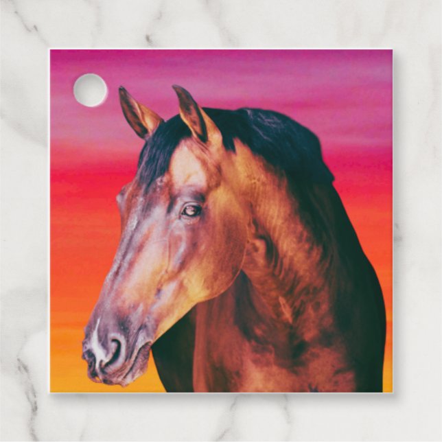 Bay Horse Gradient  Favour Tags (Front)
