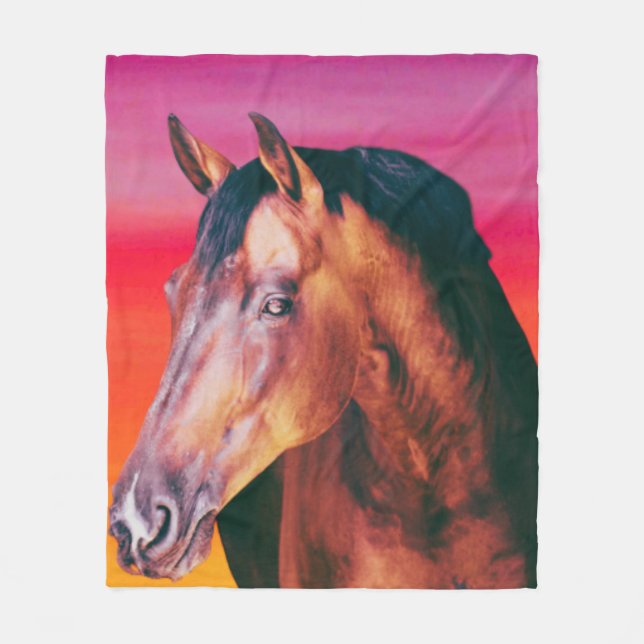 Bay Horse Gradient    Fleece Blanket (Front)
