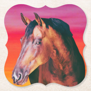 Bay Horse Gradient   Paper Coaster