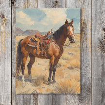 Bay Horse in the Desert Southwestern