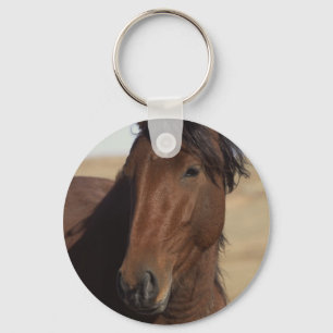 Bay Horse in Wind Key Ring