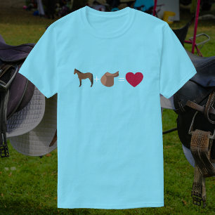 Bay Horse + Saddle = Heart   Cute Equestrian T-Shirt