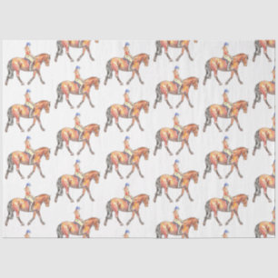 Bay Horse Trotting Dressage  Tissue Paper