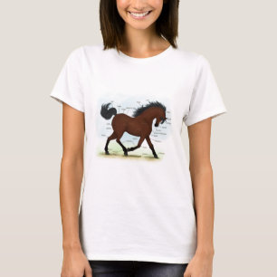 Bay Horse With Blaze Educational Anatomical Chart T-Shirt