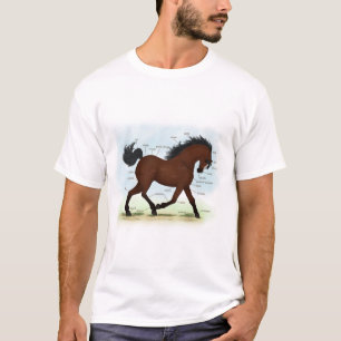 Bay Horse With Blaze Horse Anatomy Chart T-Shirt