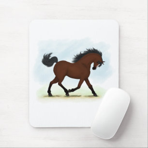 Bay Horse With Blaze Mouse Pad