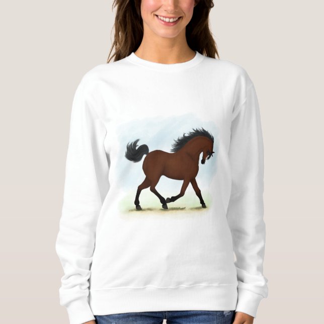 Bay Horse With Blaze Sweatshirt (Front)