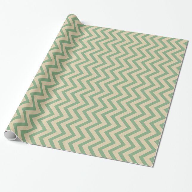 Bay Leaf Spice Moods Chevrons Wrapping Paper (Unrolled)