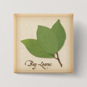 Bay Leaves 15 Cm Square Badge