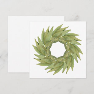 BAY LEAVES WREATH 5.25" Square Flat Card