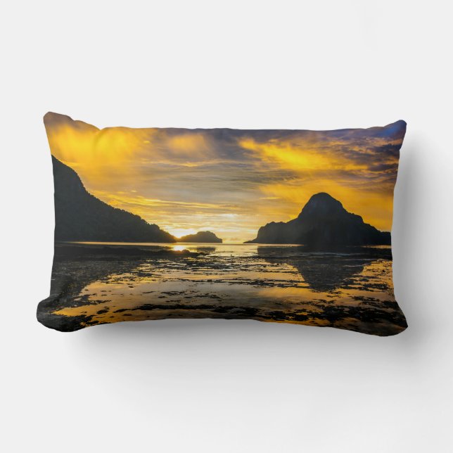Bay Of El Nido Sunset Lumbar Cushion (Front)