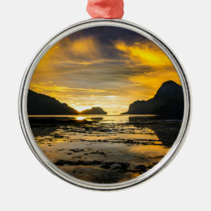 Bay Of El Nido Sunset Metal Tree Decoration