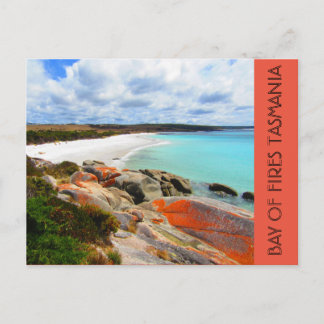bay of fires beach postcard