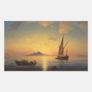 Bay of Naples Ivan Aivazovsky seascape waterscape Rectangular Sticker