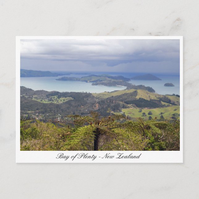 Bay of Plenty, Islands from Above, New Zealand Postcard (Front)
