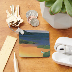 Bay of Tregastel by Felix Vallotton, Fine Art Key Ring
