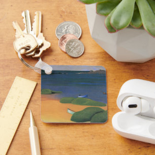 Bay of Tregastel by Felix Vallotton, Fine Art Key Ring